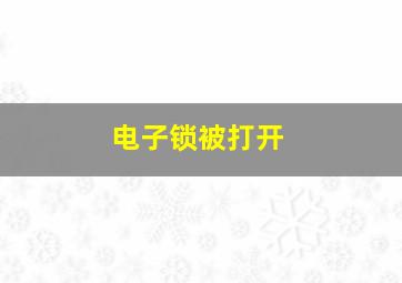 电子锁被打开