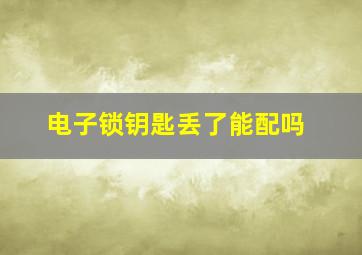 电子锁钥匙丢了能配吗