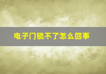 电子门锁不了怎么回事