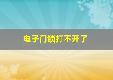 电子门锁打不开了