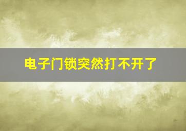 电子门锁突然打不开了