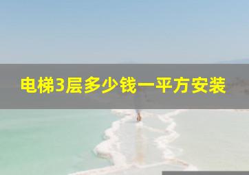 电梯3层多少钱一平方安装