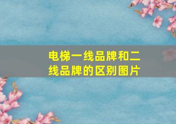 电梯一线品牌和二线品牌的区别图片