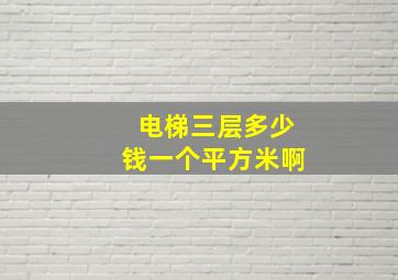 电梯三层多少钱一个平方米啊