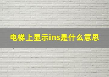 电梯上显示ins是什么意思