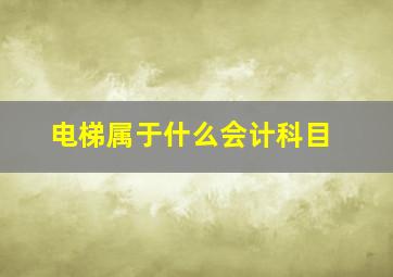 电梯属于什么会计科目