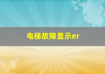 电梯故障显示er