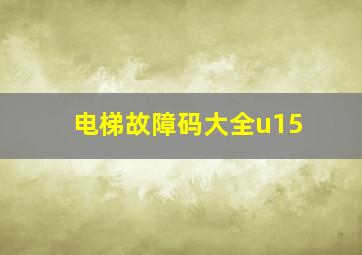 电梯故障码大全u15