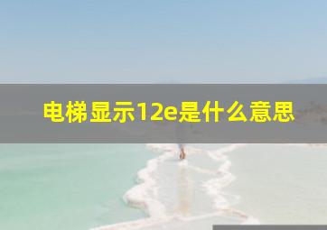 电梯显示12e是什么意思