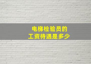 电梯检验员的工资待遇是多少