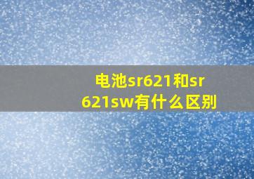 电池sr621和sr621sw有什么区别