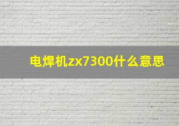 电焊机zx7300什么意思