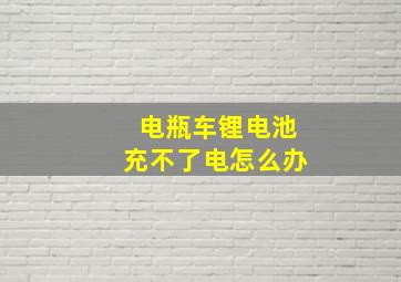 电瓶车锂电池充不了电怎么办