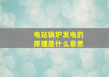 电站锅炉发电的原理是什么意思