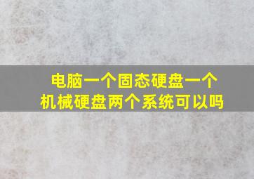 电脑一个固态硬盘一个机械硬盘两个系统可以吗