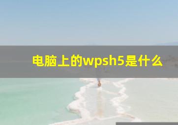 电脑上的wpsh5是什么