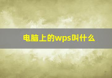 电脑上的wps叫什么