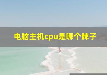 电脑主机cpu是哪个牌子