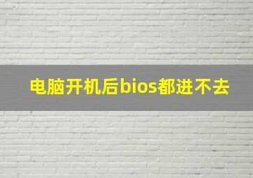 电脑开机后bios都进不去