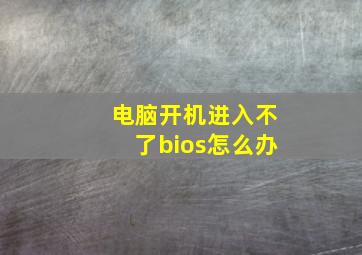 电脑开机进入不了bios怎么办