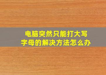 电脑突然只能打大写字母的解决方法怎么办