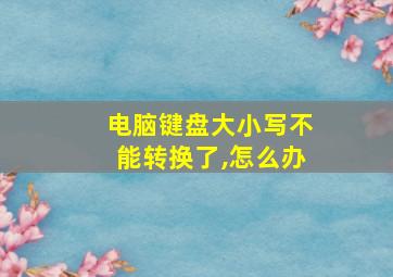 电脑键盘大小写不能转换了,怎么办