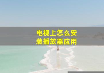 电视上怎么安装播放器应用