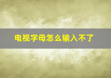 电视字母怎么输入不了