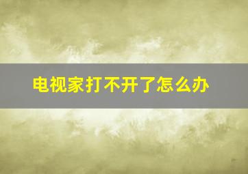 电视家打不开了怎么办