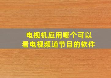 电视机应用哪个可以看电视频道节目的软件