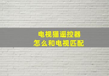 电视猫遥控器怎么和电视匹配