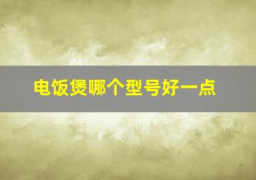 电饭煲哪个型号好一点