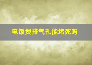 电饭煲排气孔能堵死吗