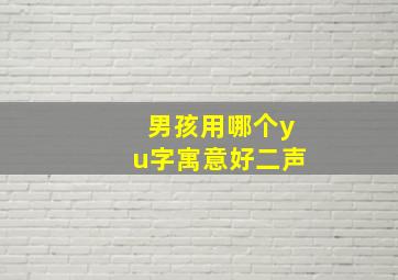 男孩用哪个yu字寓意好二声