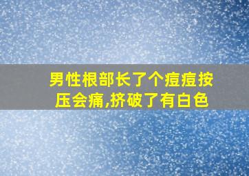 男性根部长了个痘痘按压会痛,挤破了有白色