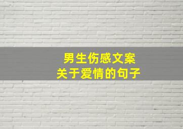 男生伤感文案关于爱情的句子