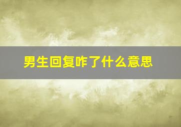 男生回复咋了什么意思