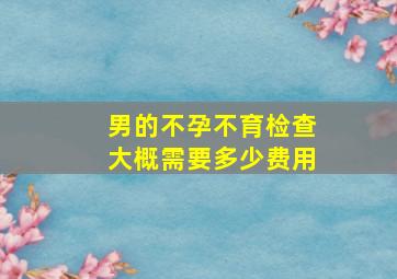 男的不孕不育检查大概需要多少费用