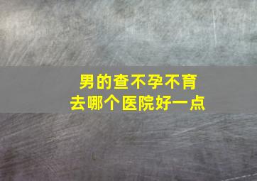 男的查不孕不育去哪个医院好一点