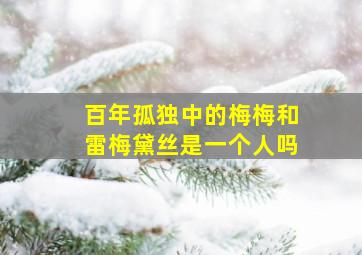 百年孤独中的梅梅和雷梅黛丝是一个人吗