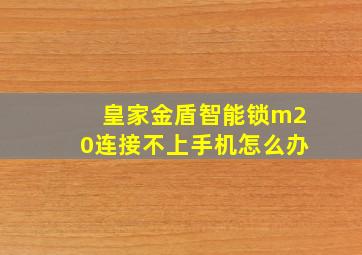 皇家金盾智能锁m20连接不上手机怎么办