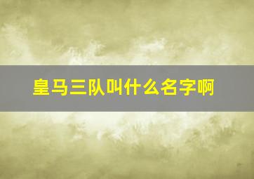 皇马三队叫什么名字啊