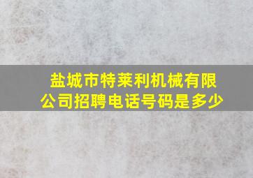 盐城市特莱利机械有限公司招聘电话号码是多少