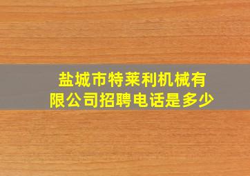 盐城市特莱利机械有限公司招聘电话是多少