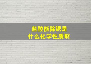 盐酸能除锈是什么化学性质啊