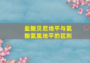 盐酸贝尼地平与氨酸氨氯地平的区别