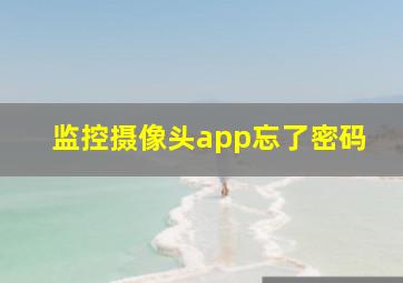 监控摄像头app忘了密码