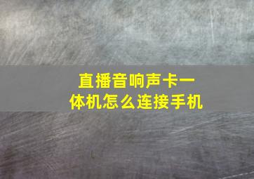 直播音响声卡一体机怎么连接手机