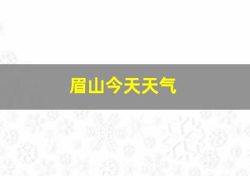 眉山今天天气