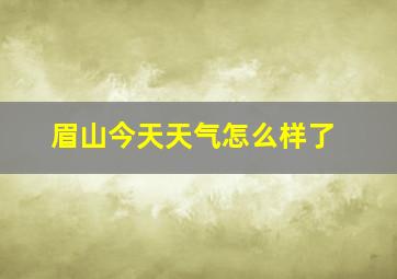 眉山今天天气怎么样了